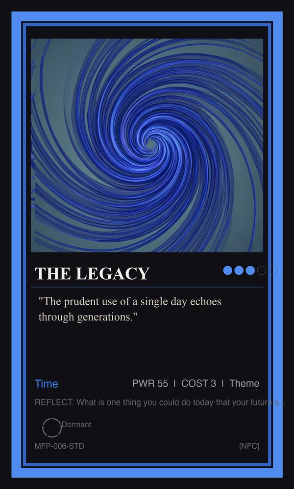 The Legacy — A Prudent Use of Our Limited Time