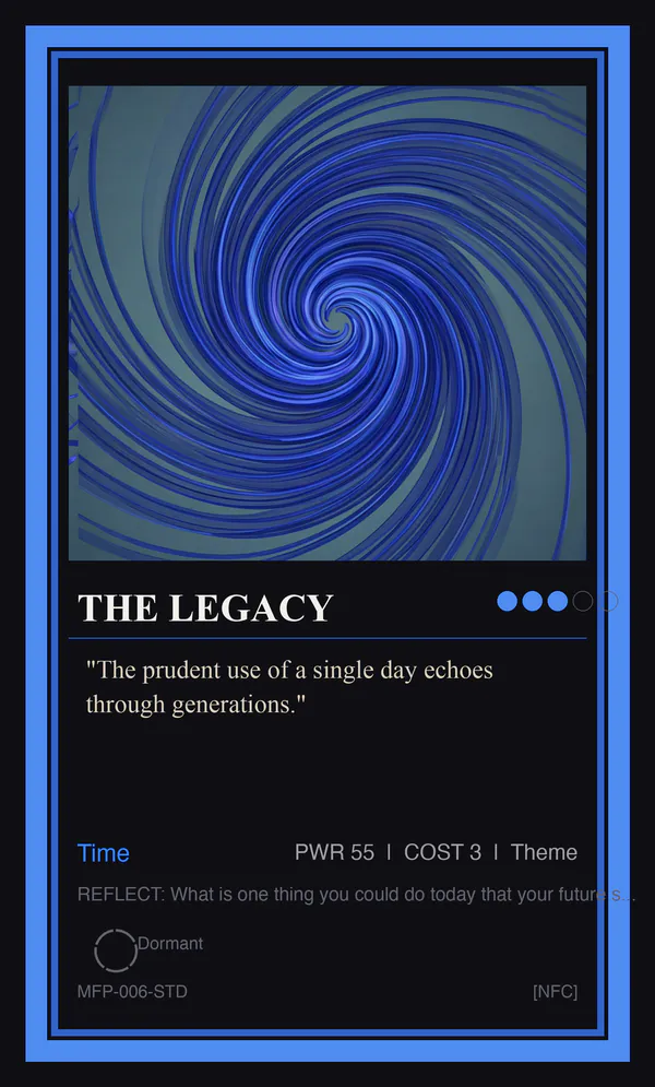 The Legacy — A Prudent Use of Our Limited Time